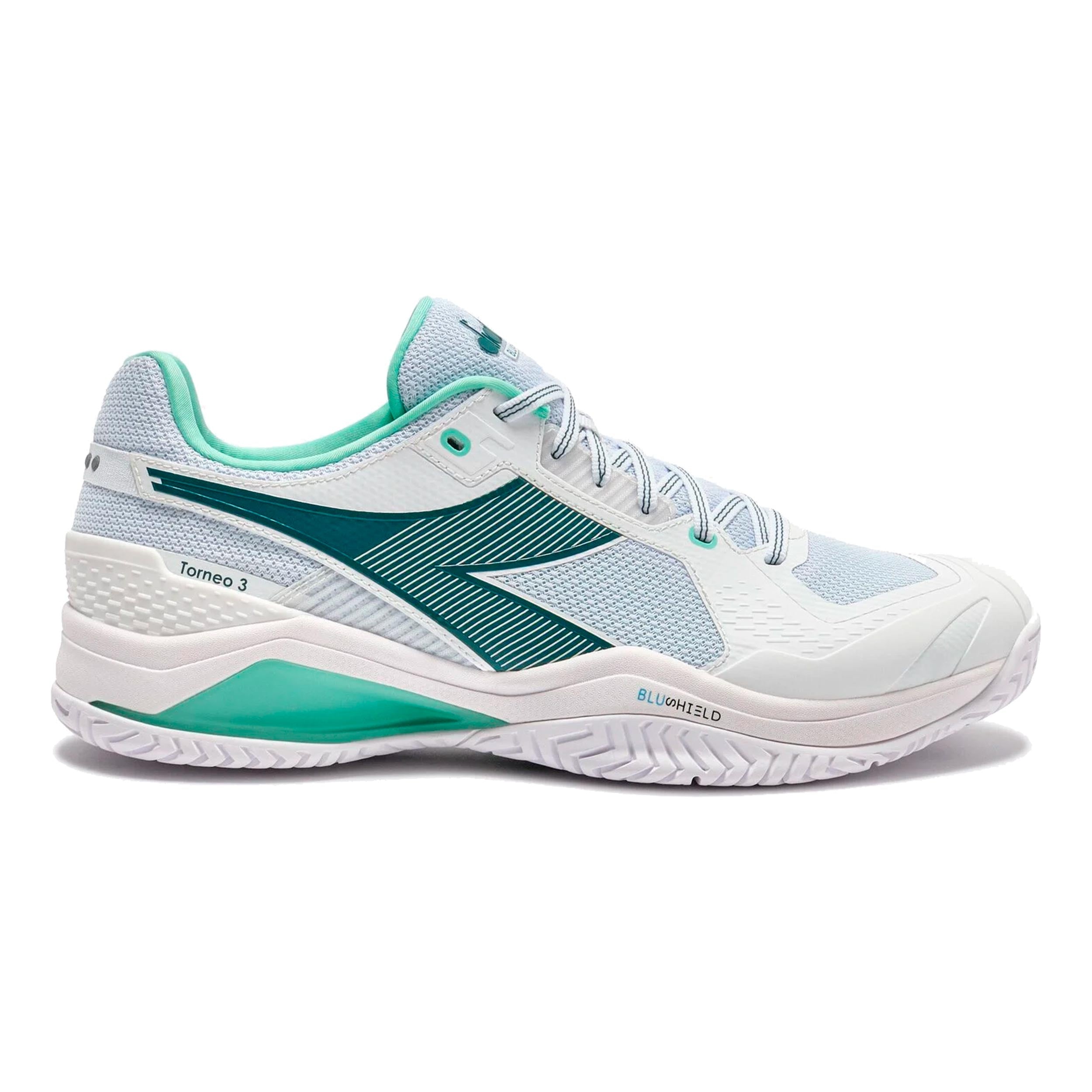 Diadora Blushield Torneo 3 Allcourtschuh Herren-weiß, petrol