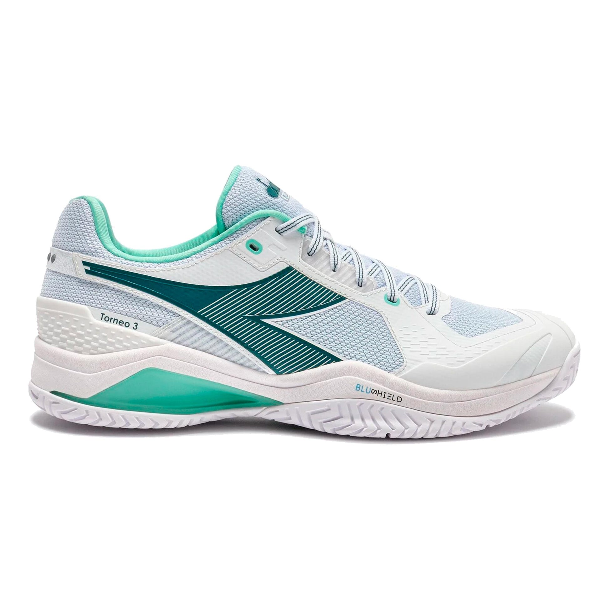 Diadora Blushield Torneo 3 Allcourtschuh Herren-weiß, petrol