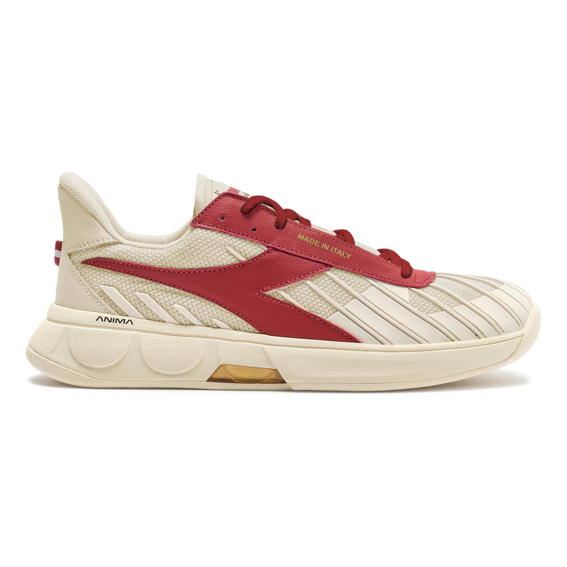 Diadora B. Elite Star made in Italy Allcourtschuh Herren-weiß, dunkelrot
