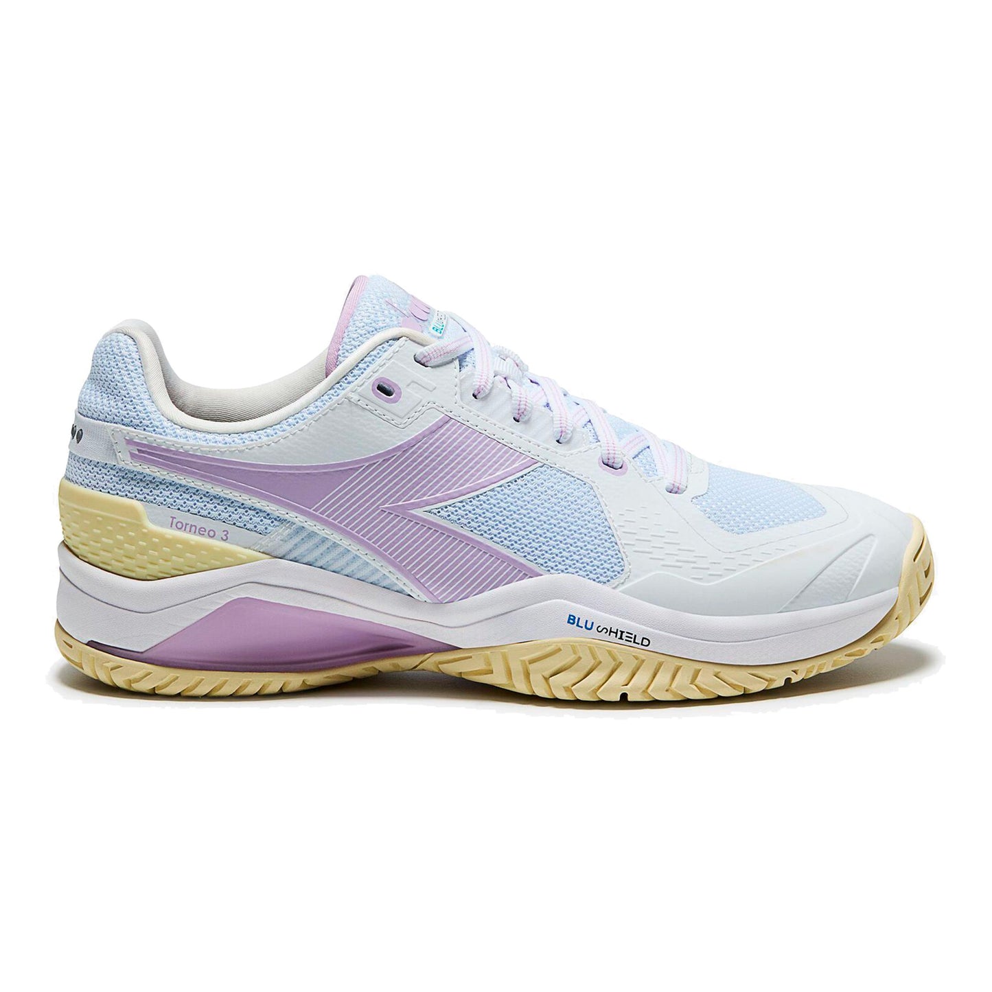 Diadora Blushield Torneo 3 Allcourtschuh Damen - weiß, flieder