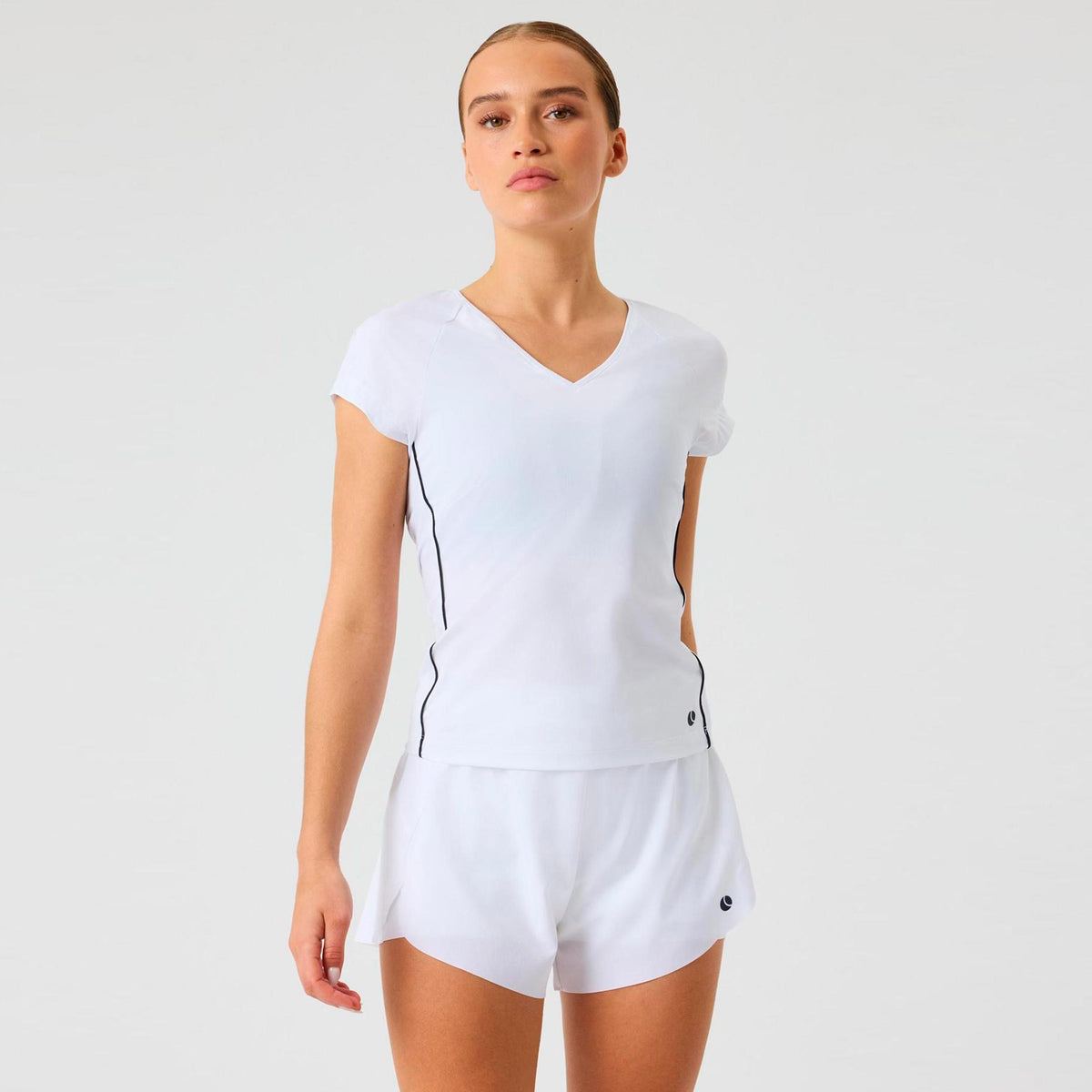 Björn Borg Ace V Neck T-Shirt Damen - weiß