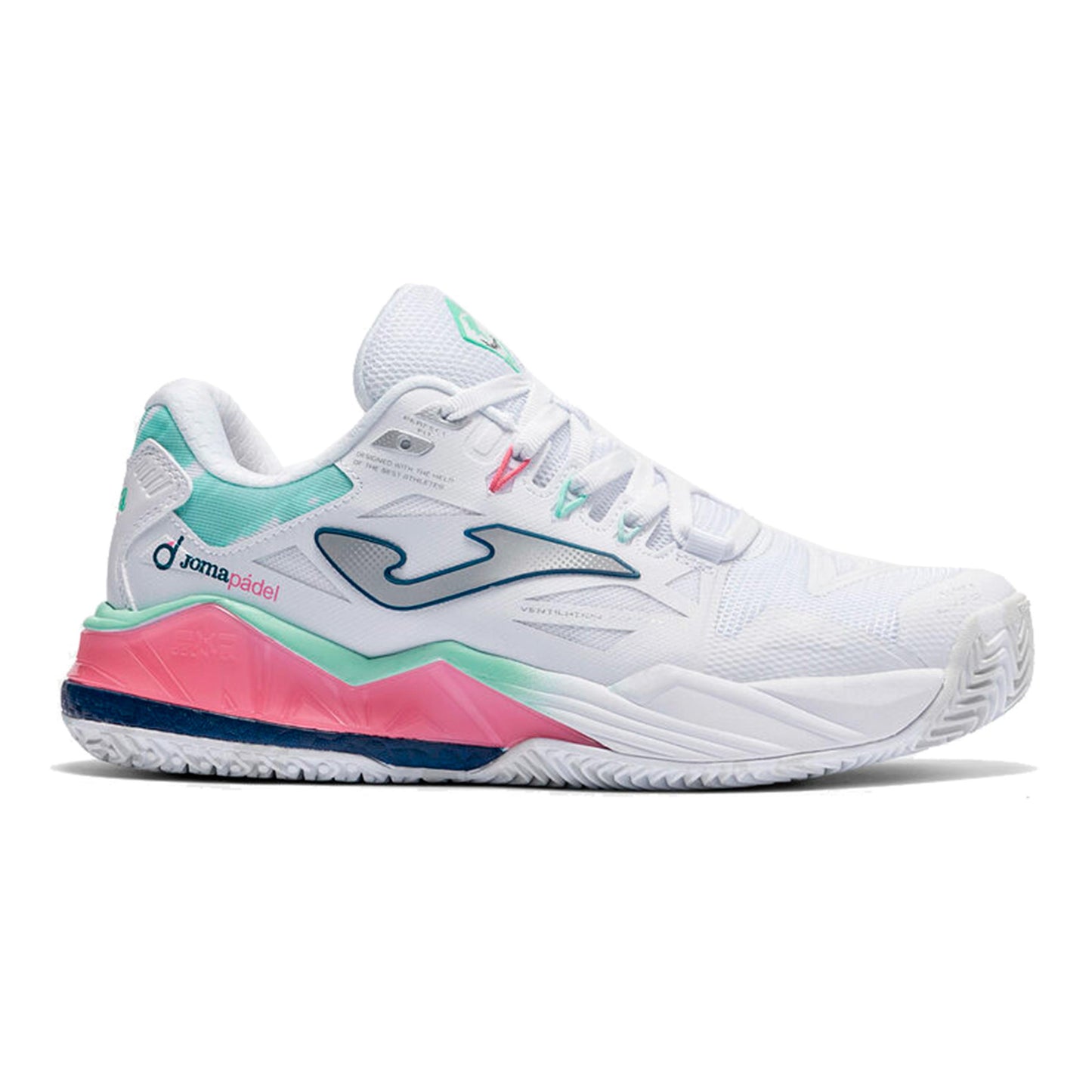Joma Spin Padelschuh Damen - weiß, türkis