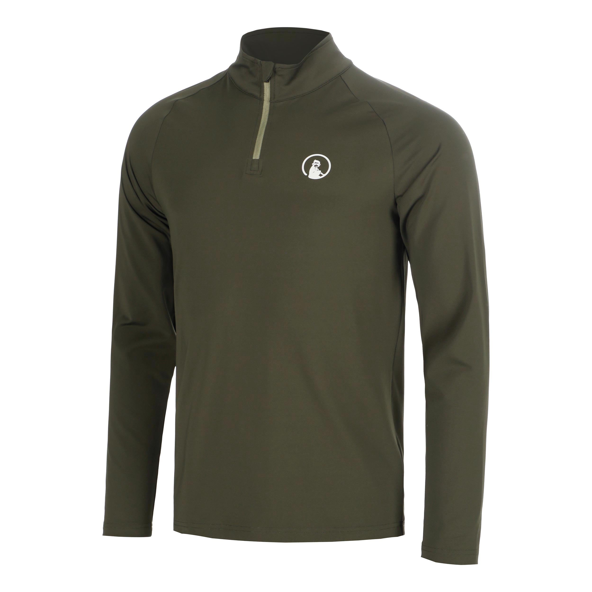 Quiet Please Memories Big Serve 1/4 Zip Longsleeve Herren - dunkelgrün