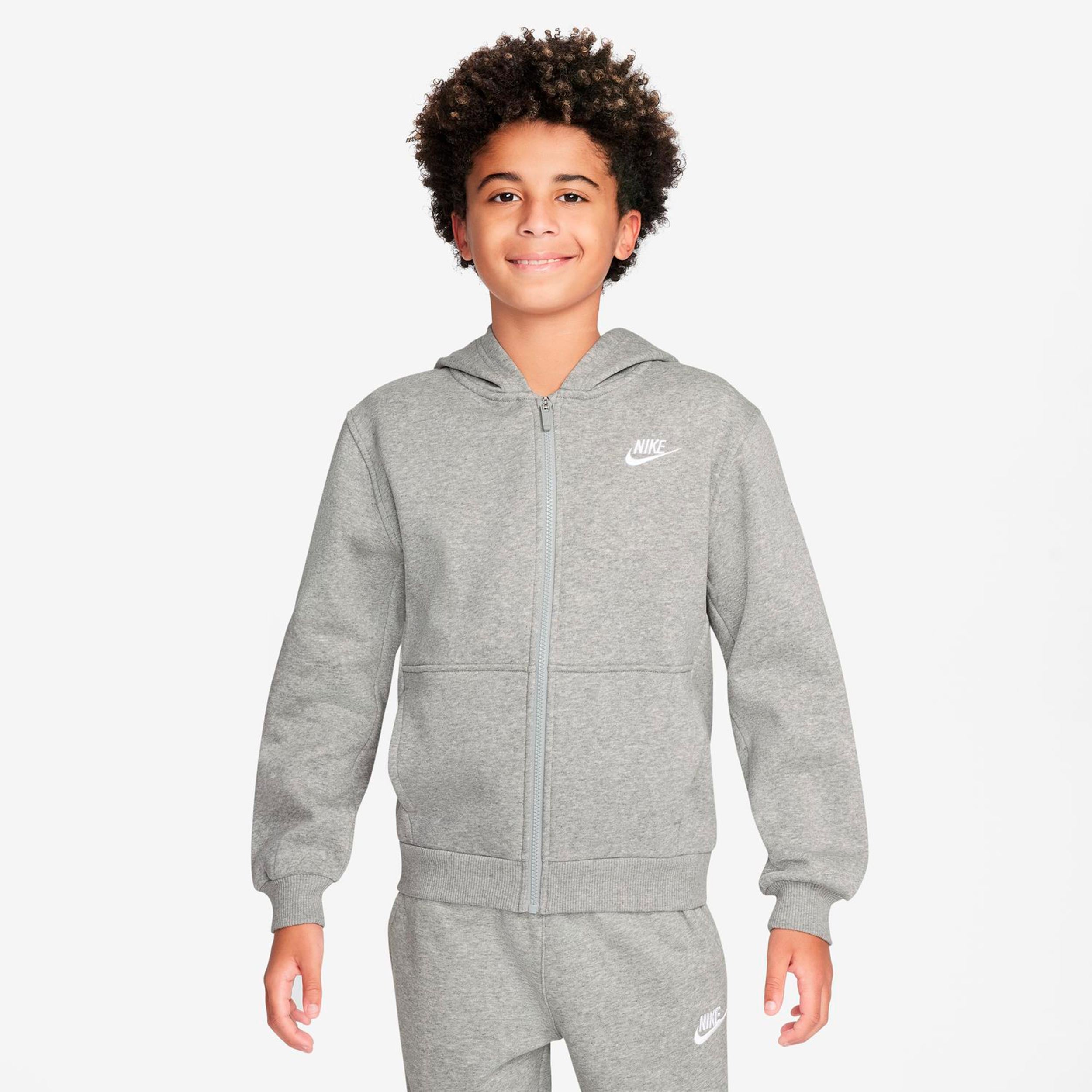 Nike Club Fleece Full-Zip Sweatjacke Kinder - grau