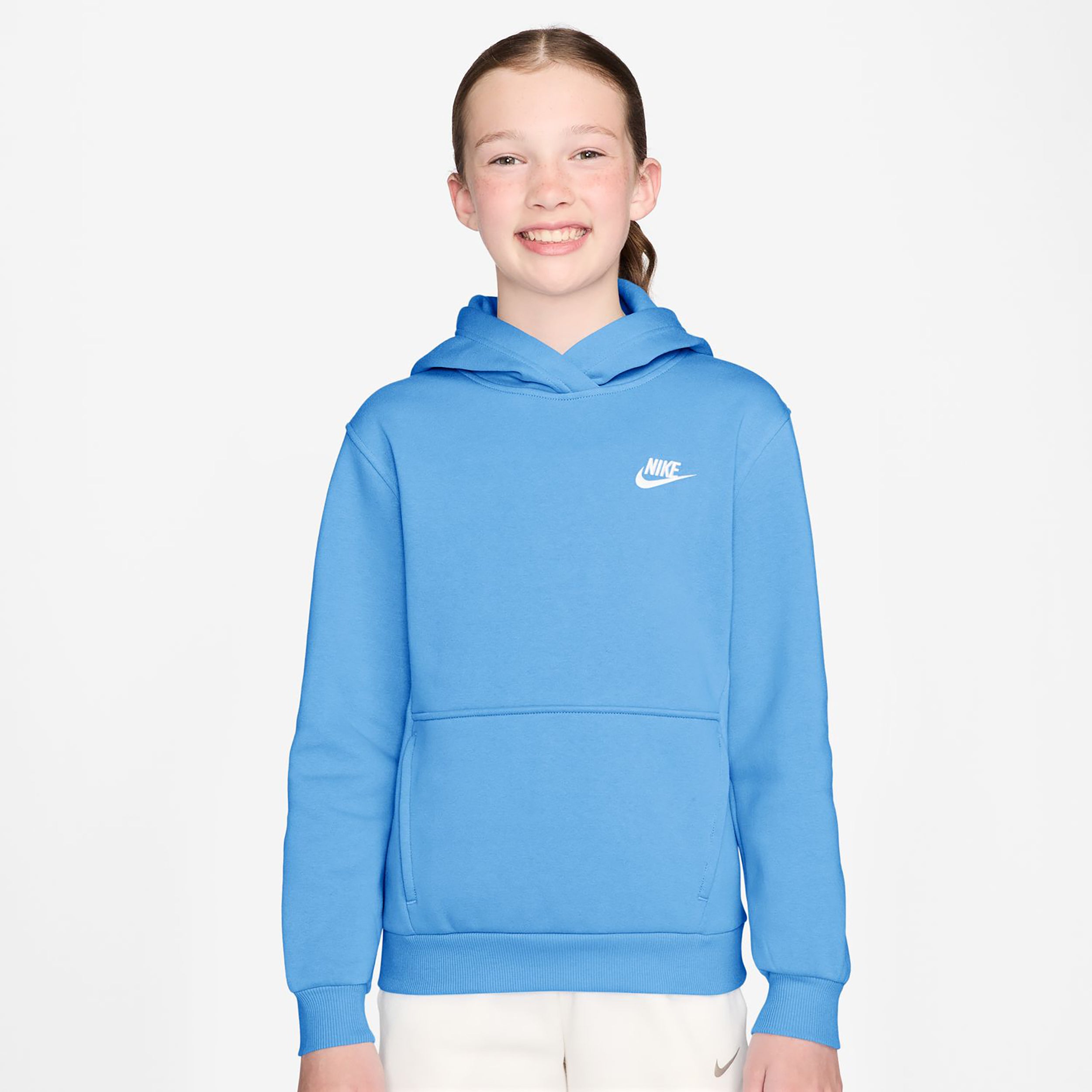 Nike Club Fleece Hoody Kinder - hellblau, weiß
