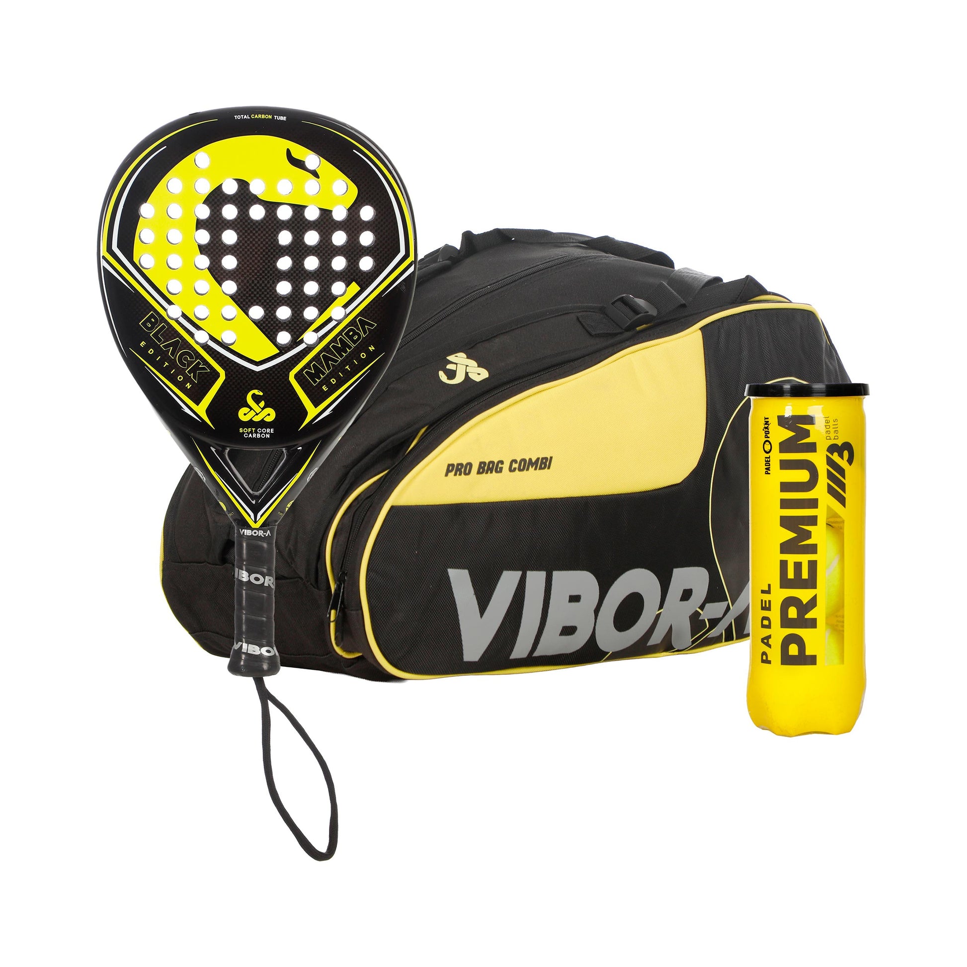 Vibora 3er Pack Black Mamba Classic Edition plus Schlägertasche, plus Balldose