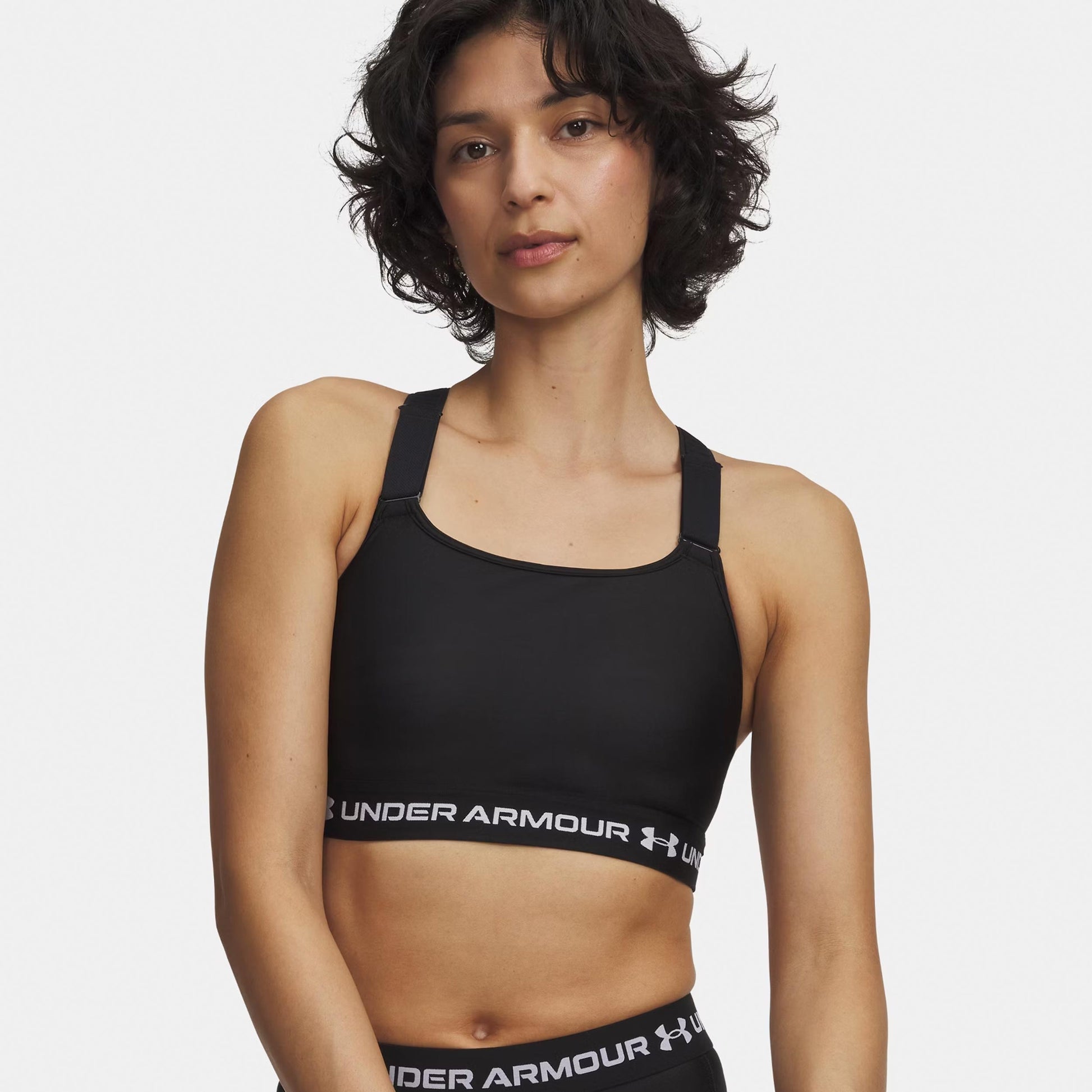Under Armour HeatGear High Sport-BH Damen-schwarz, weiß