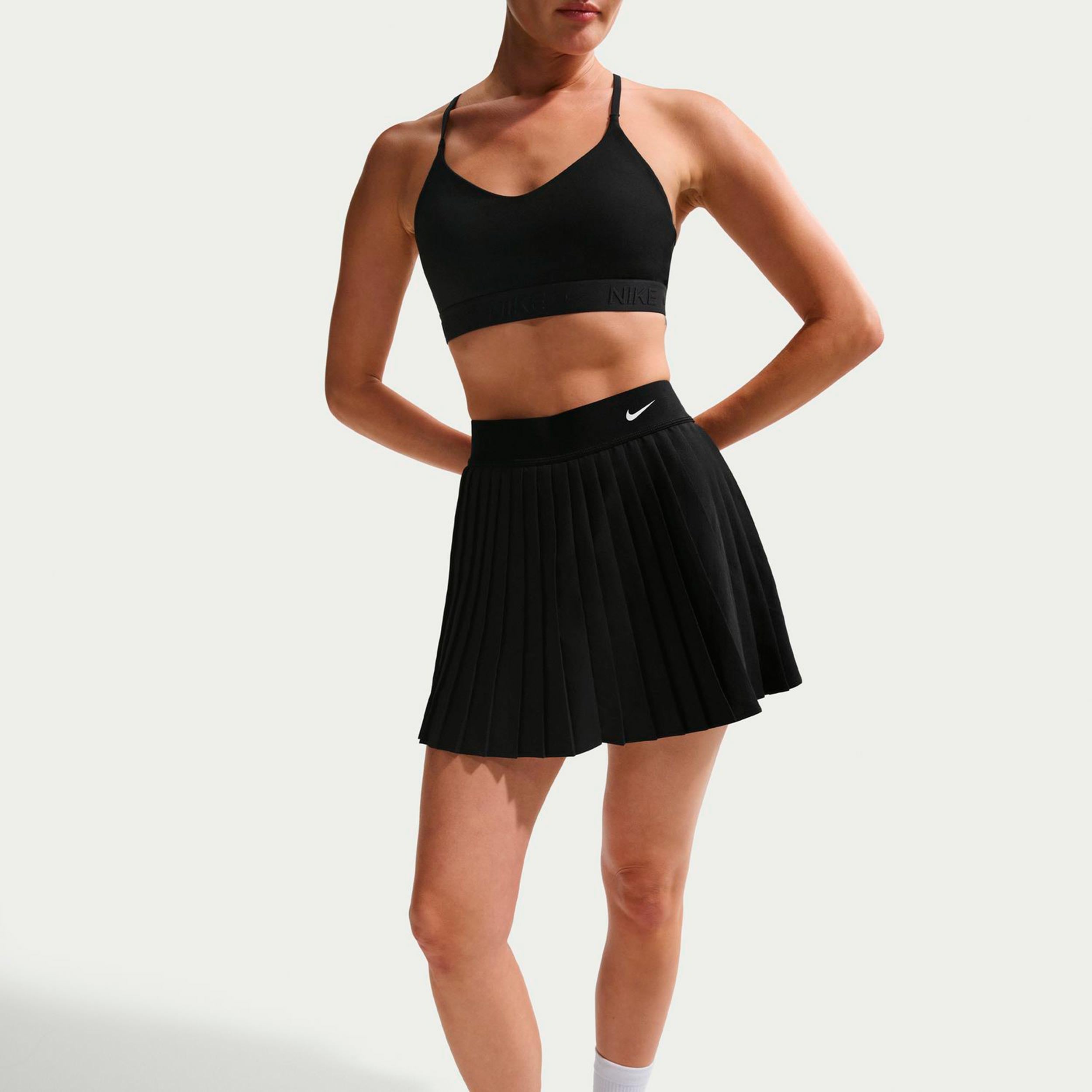 Nike Dri-Fit Victory High Rise Pleated Rock Damen-schwarz