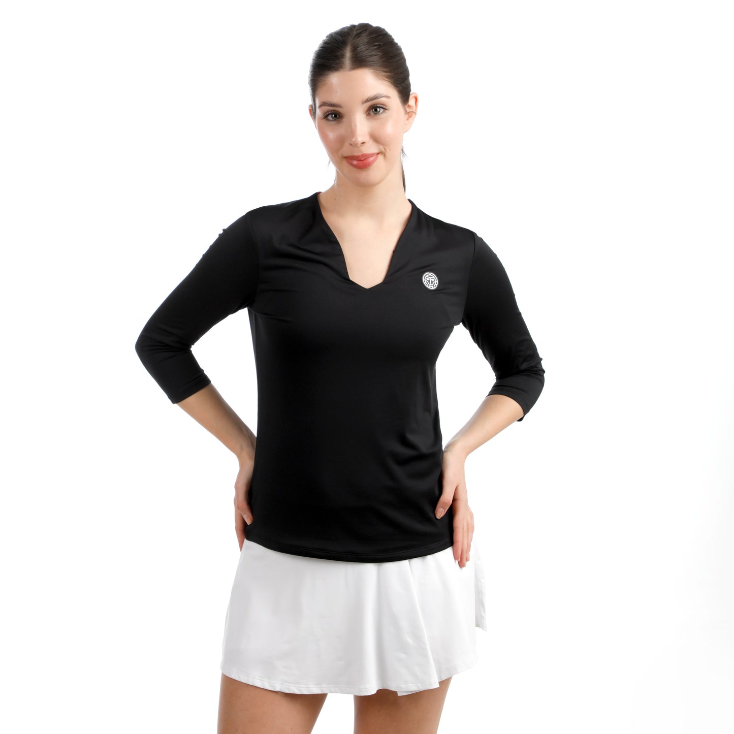 BIDI BADU Crew 2.0 V-Neck Longsleeve Damen-schwarz