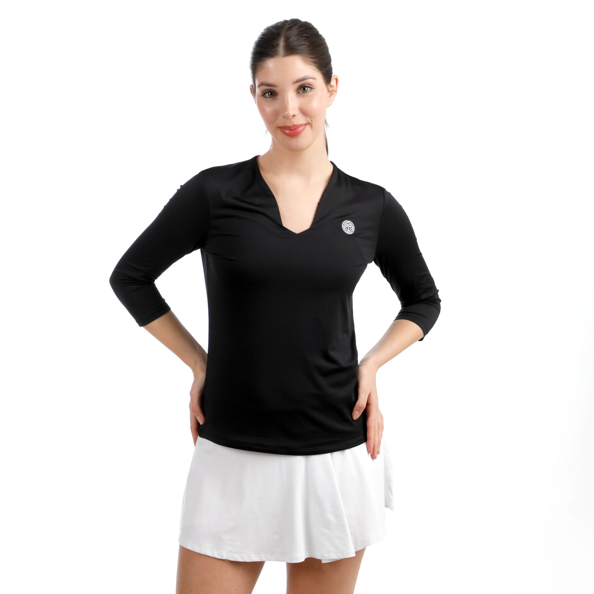 BIDI BADU Crew 2.0 V-Neck Longsleeve Damen-schwarz