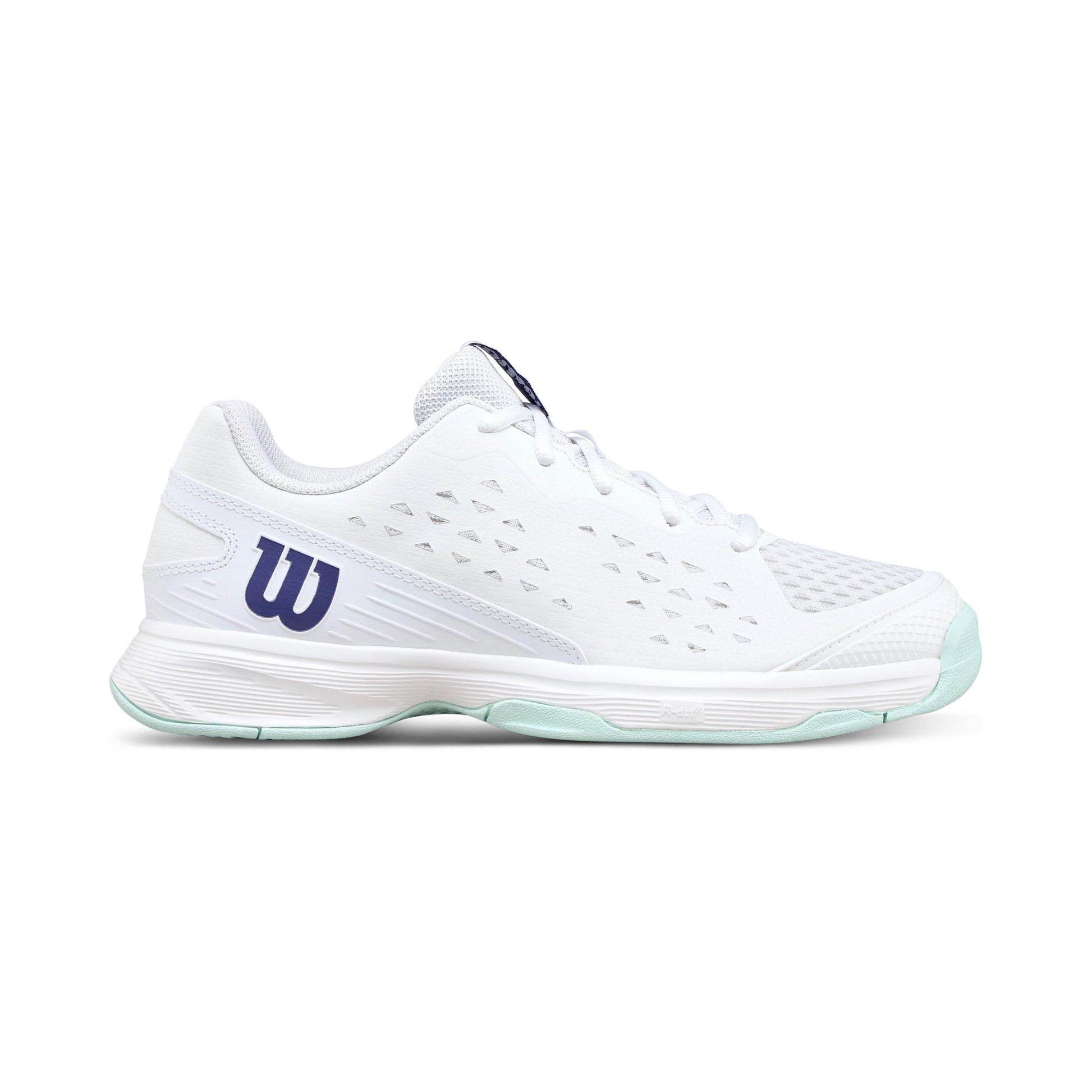 Wilson Rush Pro Jr Allcourtschuh Kinder-weiß, türkis