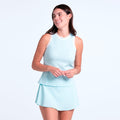 Paris Weave Tank-Top Damen - hellblau, weiß