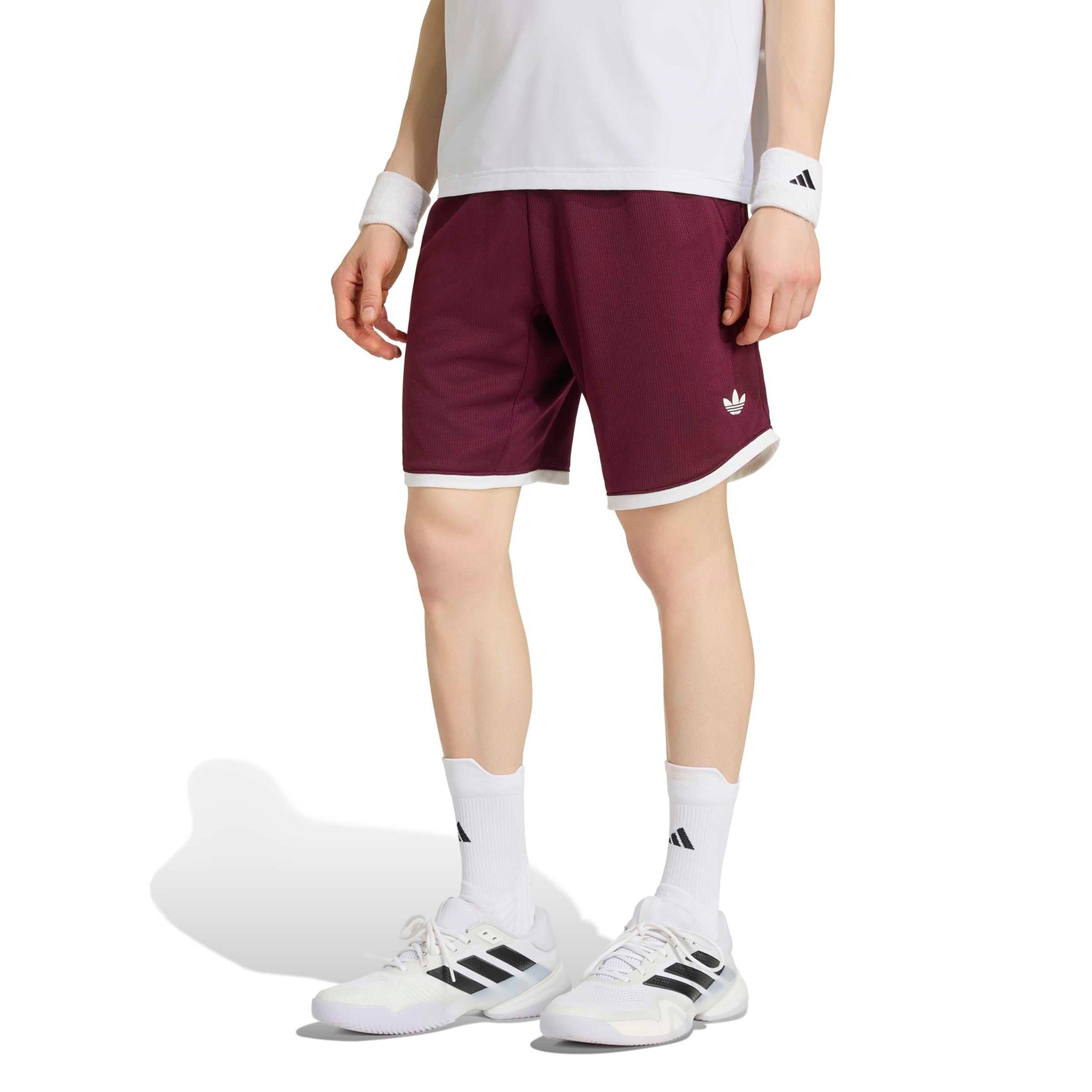 adidas Classics 9Inch Shorts Herren - weinrot, weiß