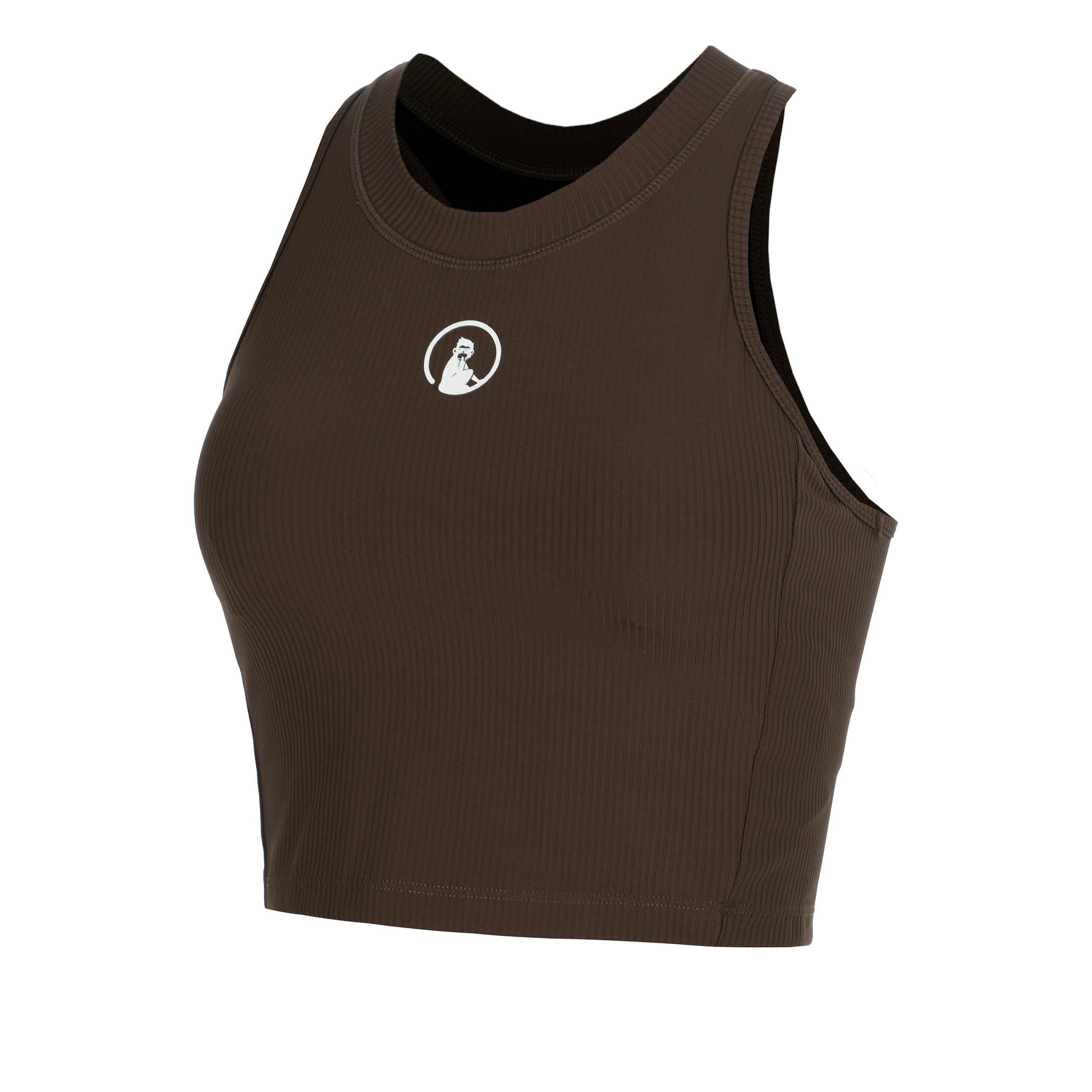 Quiet Please Memories Rib Crop Tank-Top Damen - braun