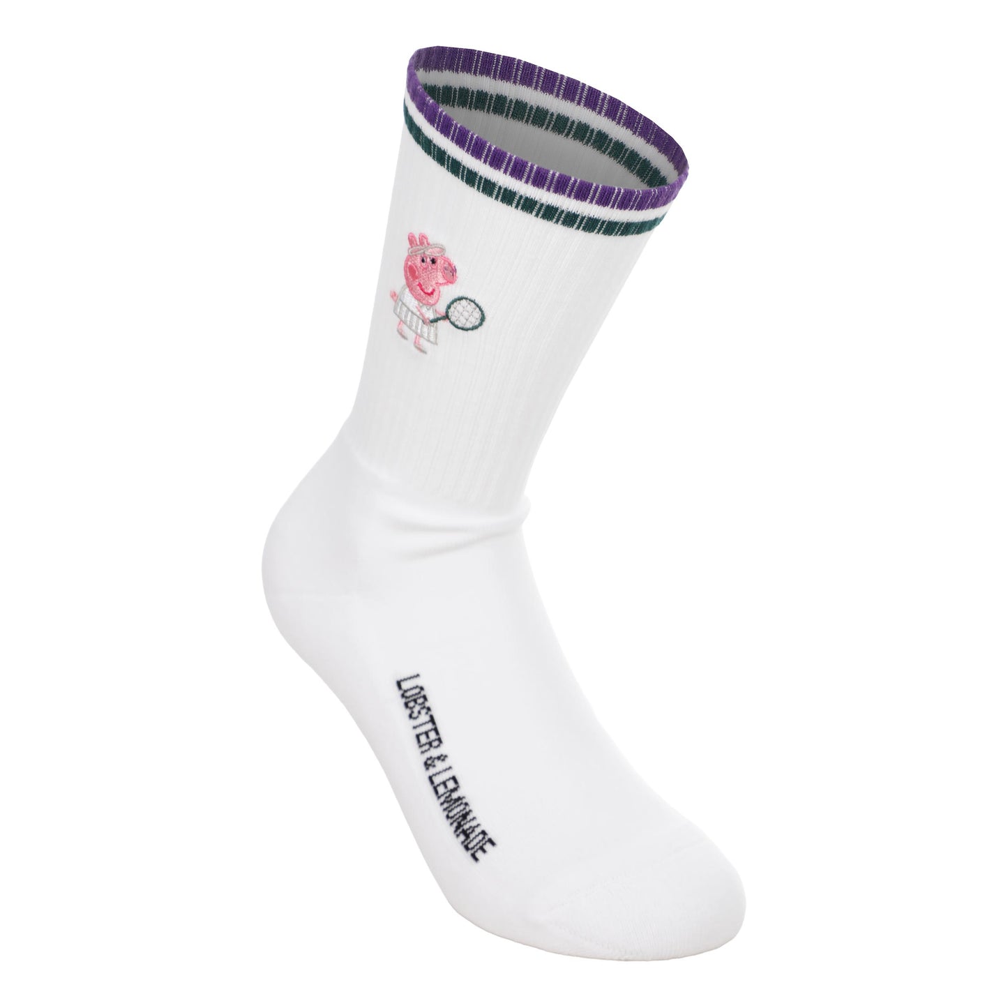 Lobster & Lemonade Peppa Pig Tennis – ’90 Sport Sportsocken Unisex - weiß