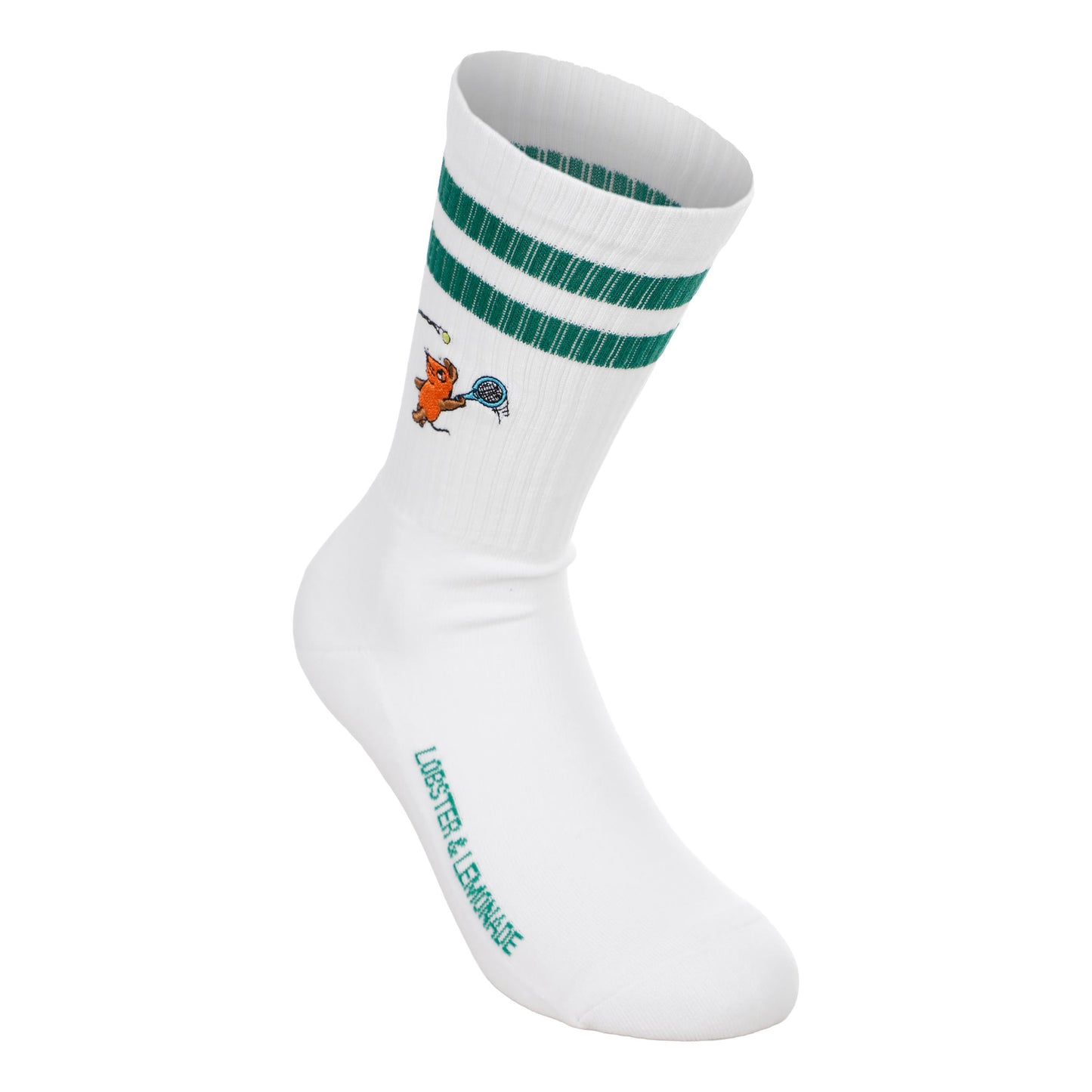 Lobster & Lemonade Maus Tennis Sportsocken Unisex - weiß, grün