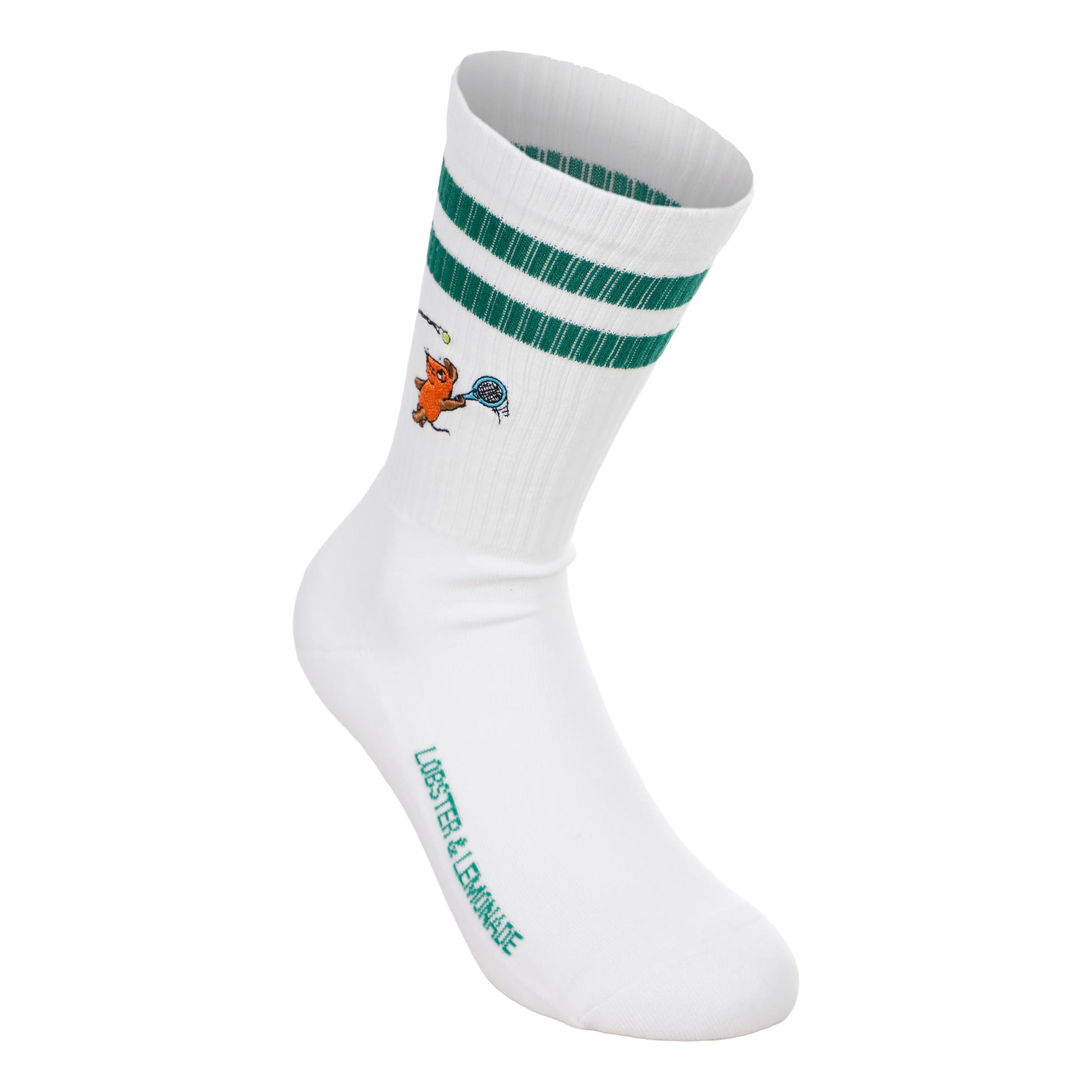 Lobster & Lemonade Maus Tennis Sportsocken Unisex - weiß, grün