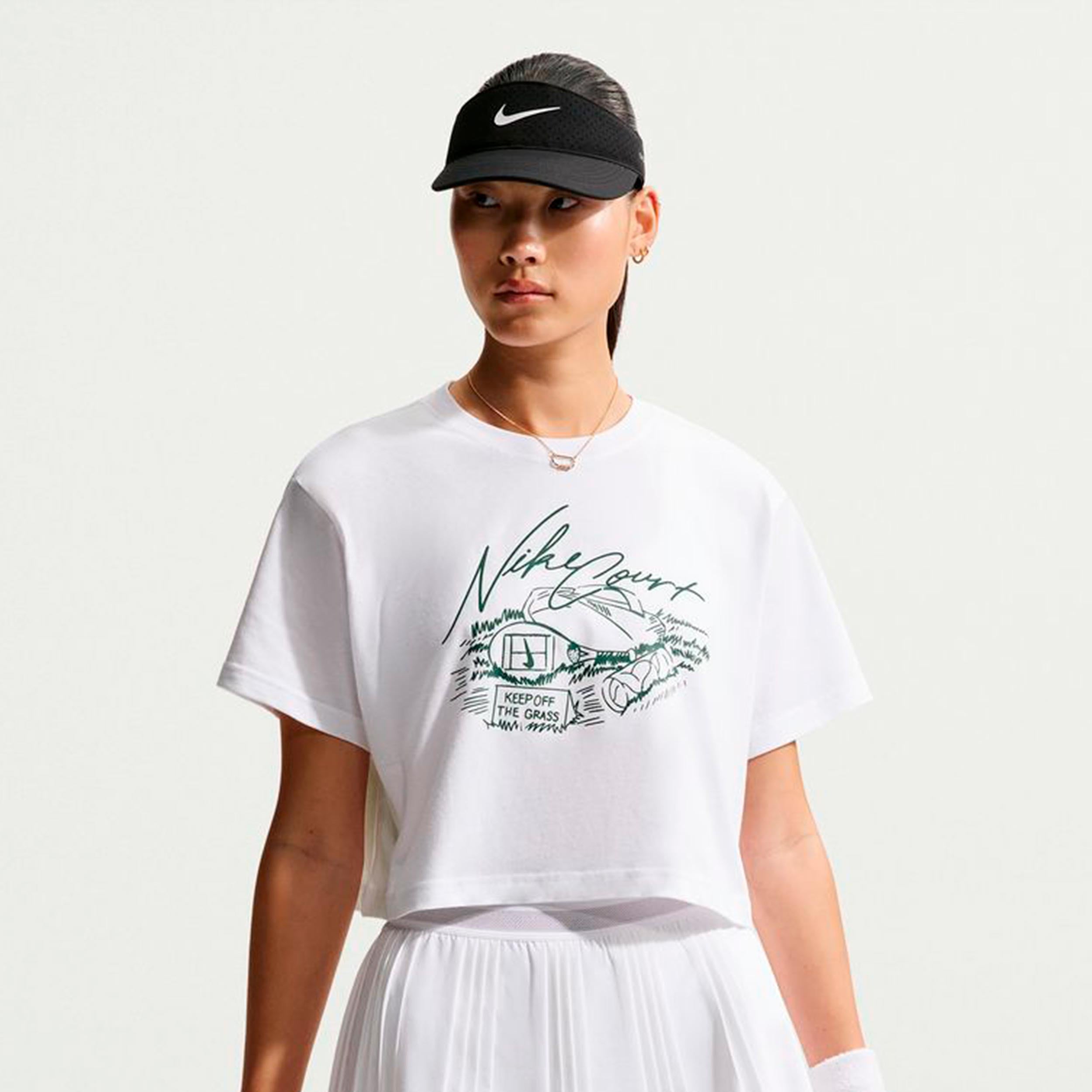 Nike Slam Crop T-Shirt Damen - weiß
