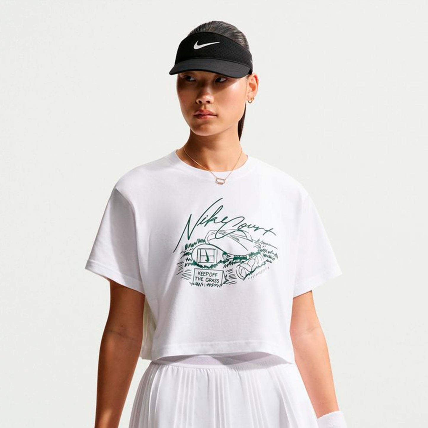 Nike Slam Crop T-Shirt Damen - weiß