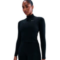 One Dri-Fit Quarter Zip Longsleeve Damen - schwarz