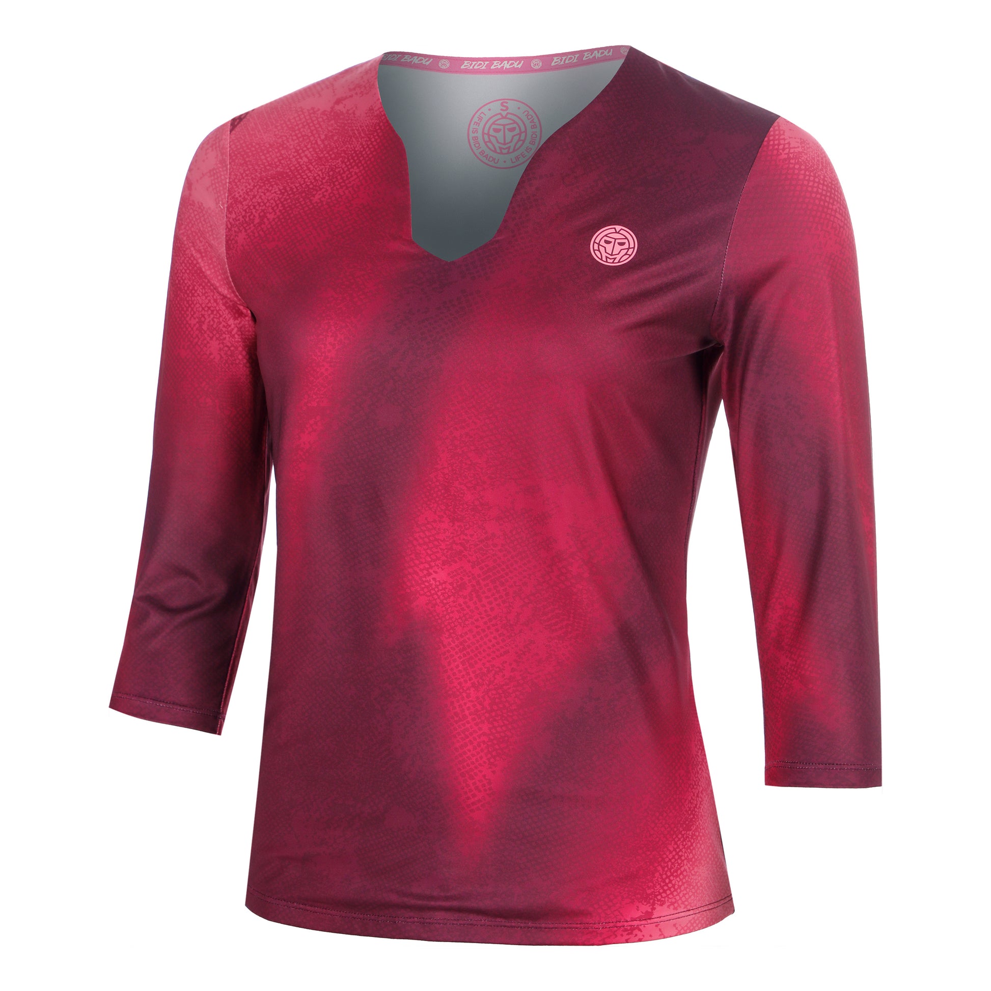 BIDI BADU Freeze Out V-Neck Printed  Longsleeve Damen - dunkelrot