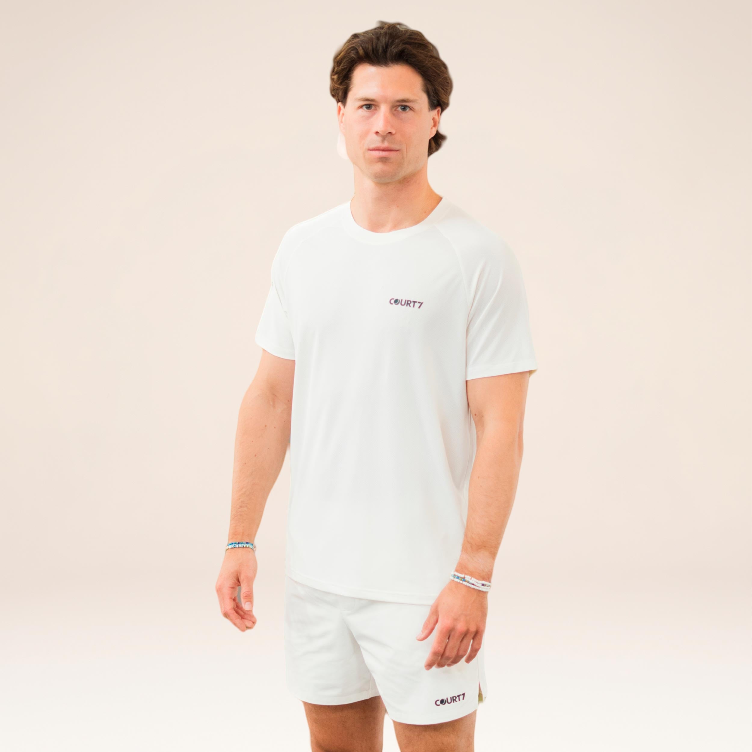 COURT7 Performance Solid T-Shirt Herren - offwhite