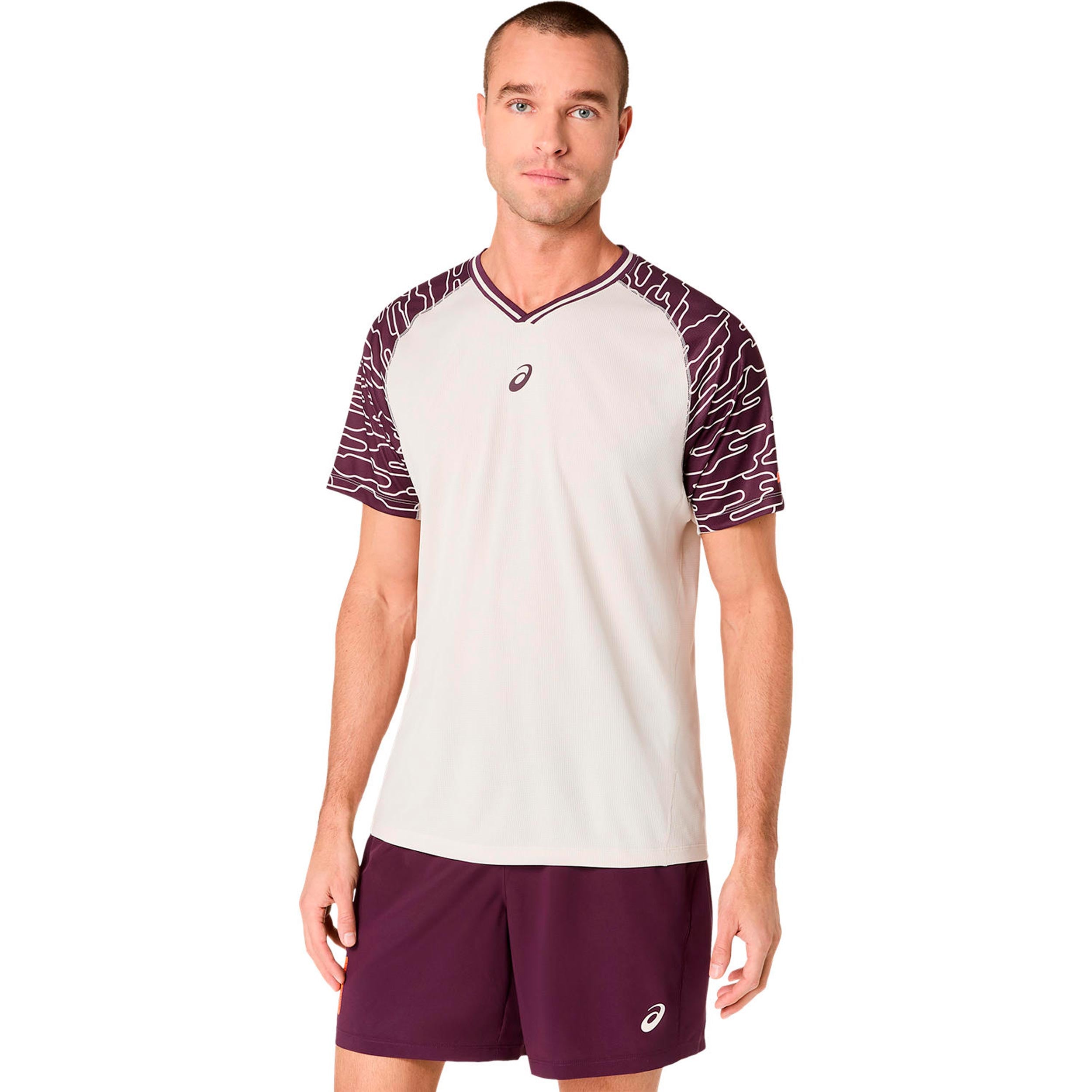 ASICS Court T-Shirt Herren - beige, mehrfarbig