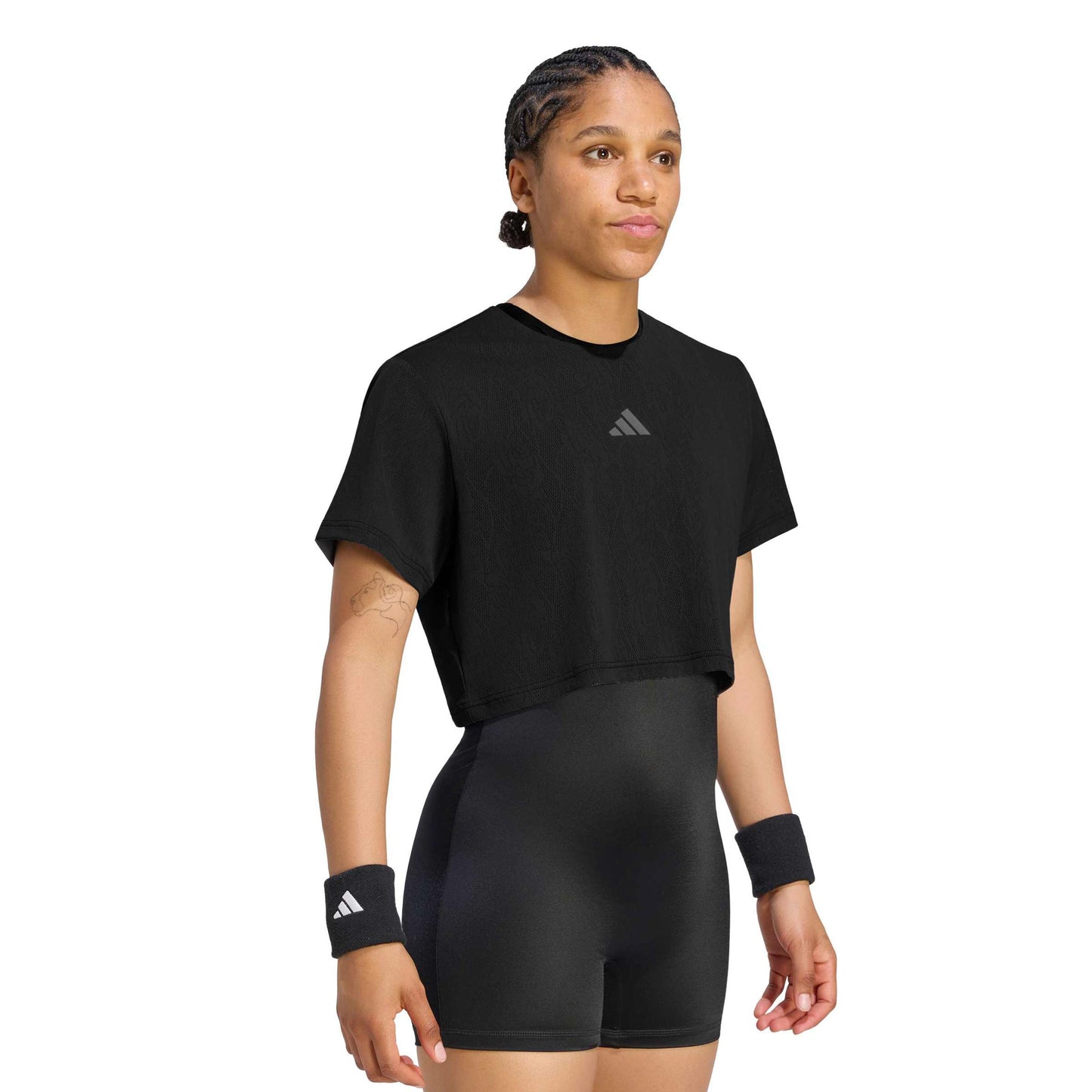 adidas Pro Crop T-Shirt Damen - schwarz