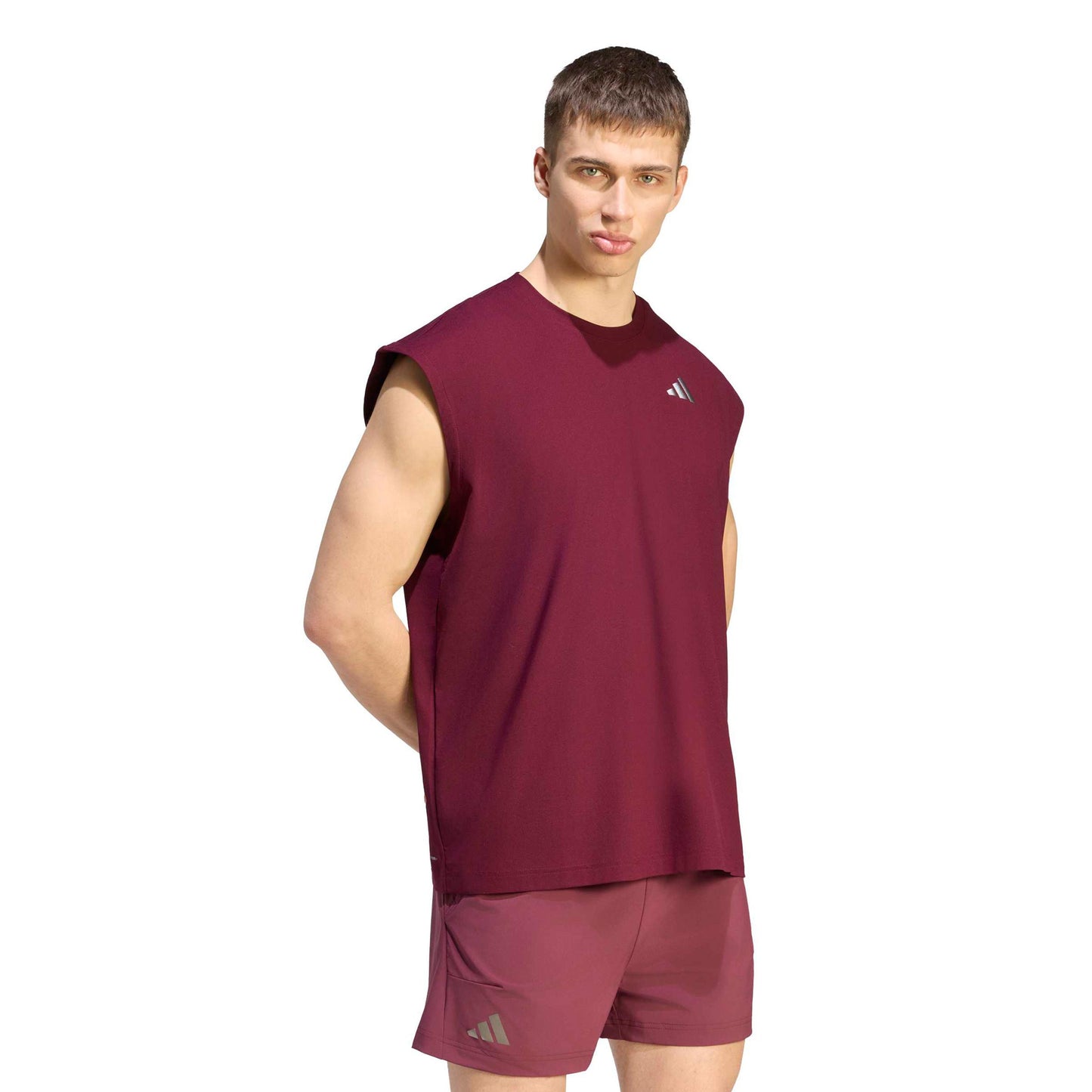 adidas Oversized T-Shirt Herren - weinrot