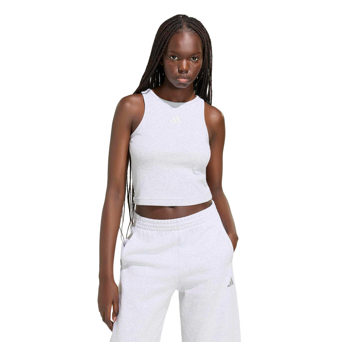 adidas Ribbed Tank-Top Damen - hellgrau