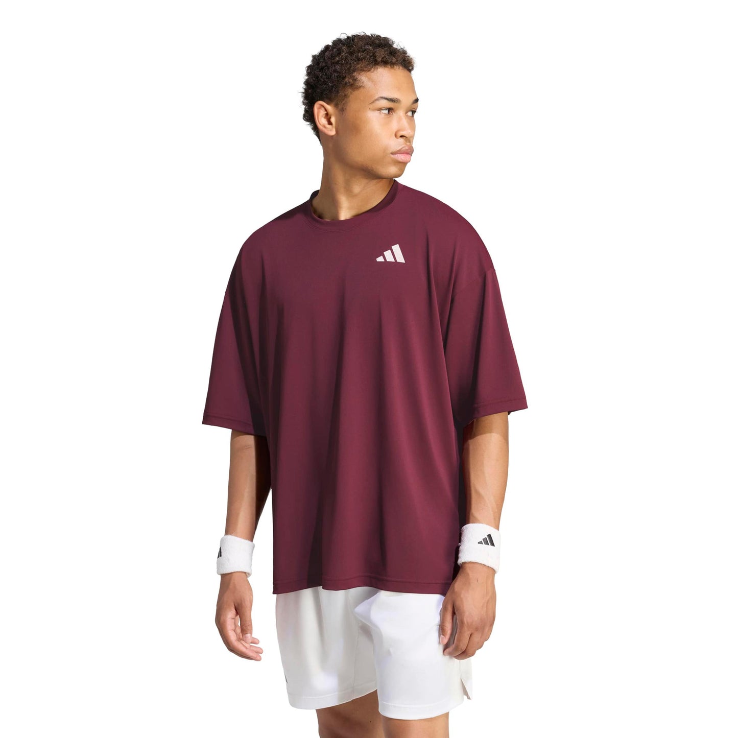 adidas Oversized T-Shirt Herren - weinrot