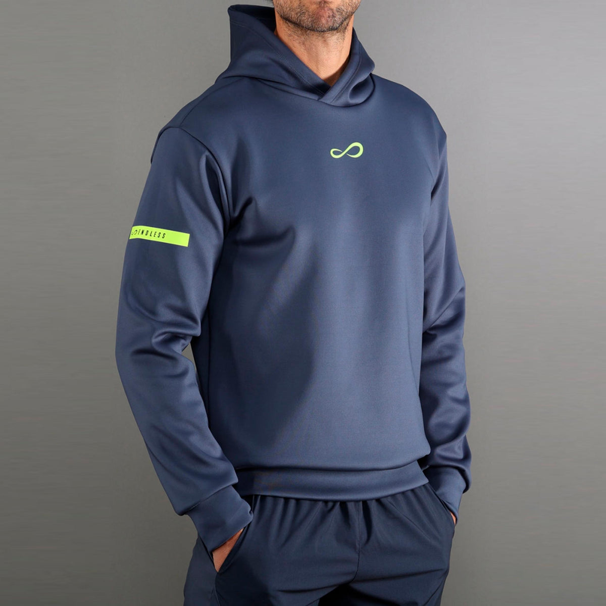 Endless SNIPER Hoody Herren - blau, neongelb