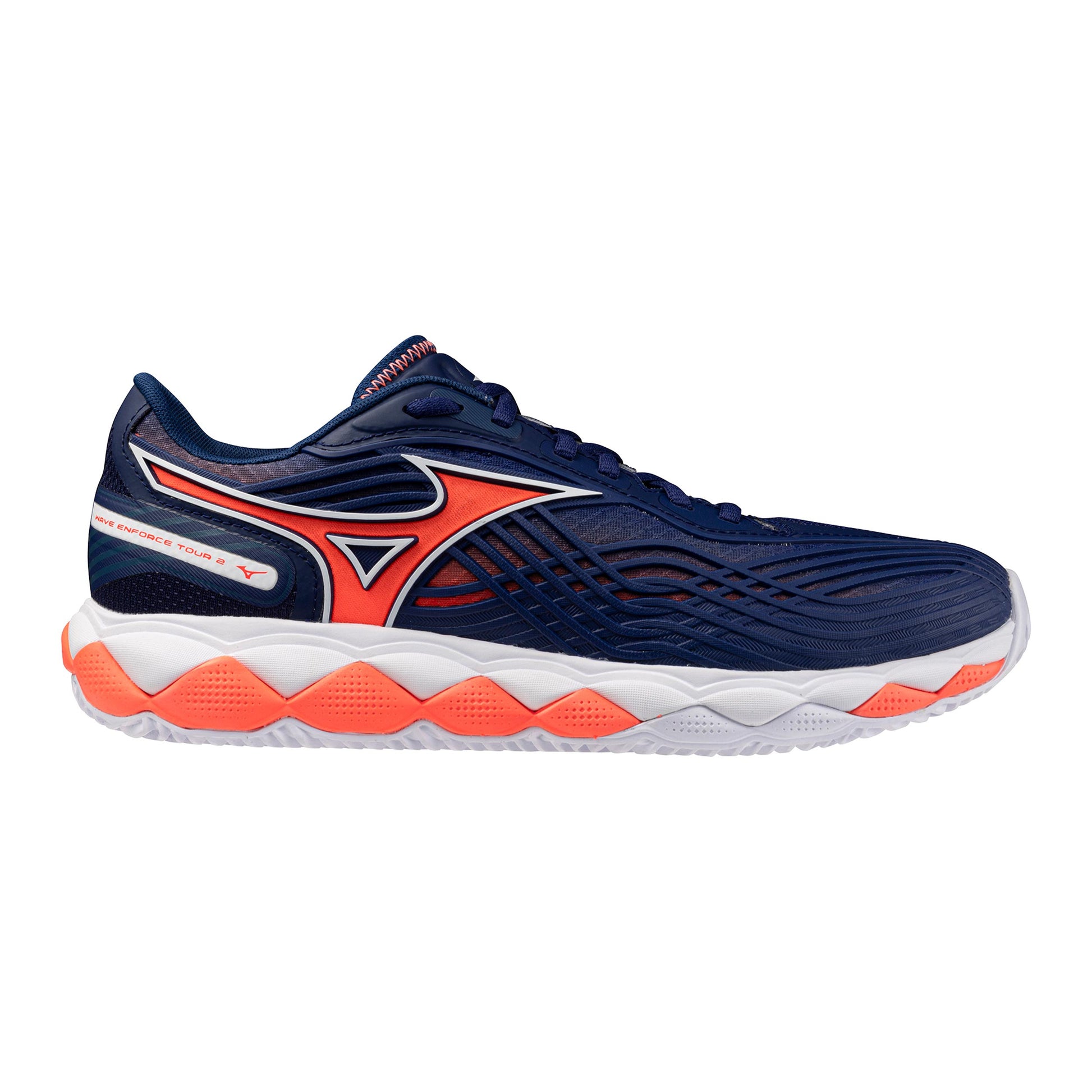 Mizuno Wave Enforce Tour 2 Sandplatzschuh Herren - dunkelblau, orange