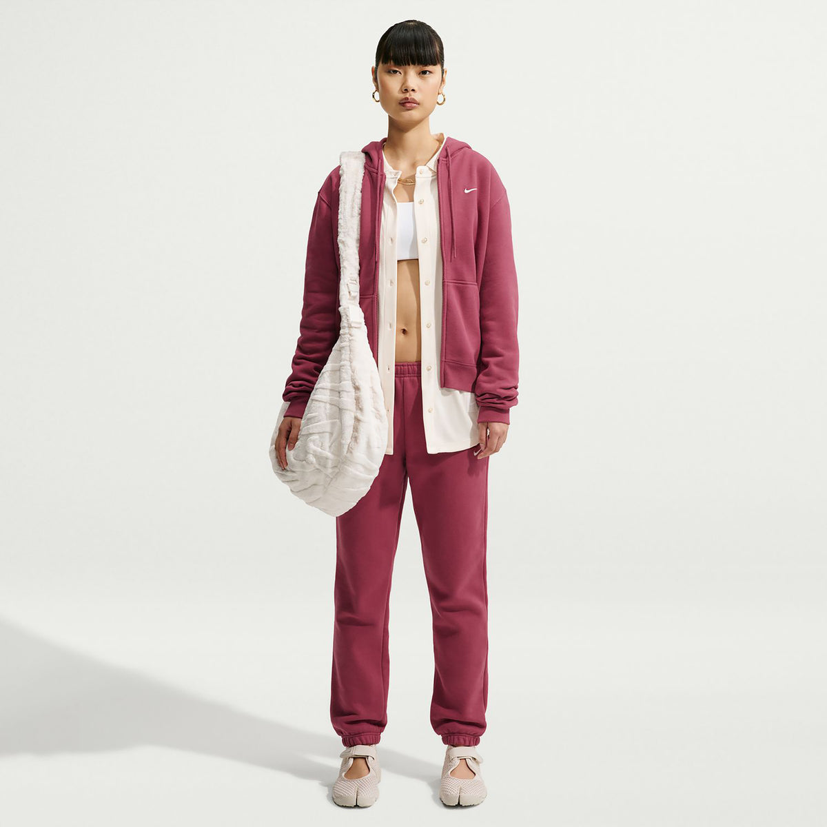 Nike Studio Fleece Sweatjacke Damen - mauve
