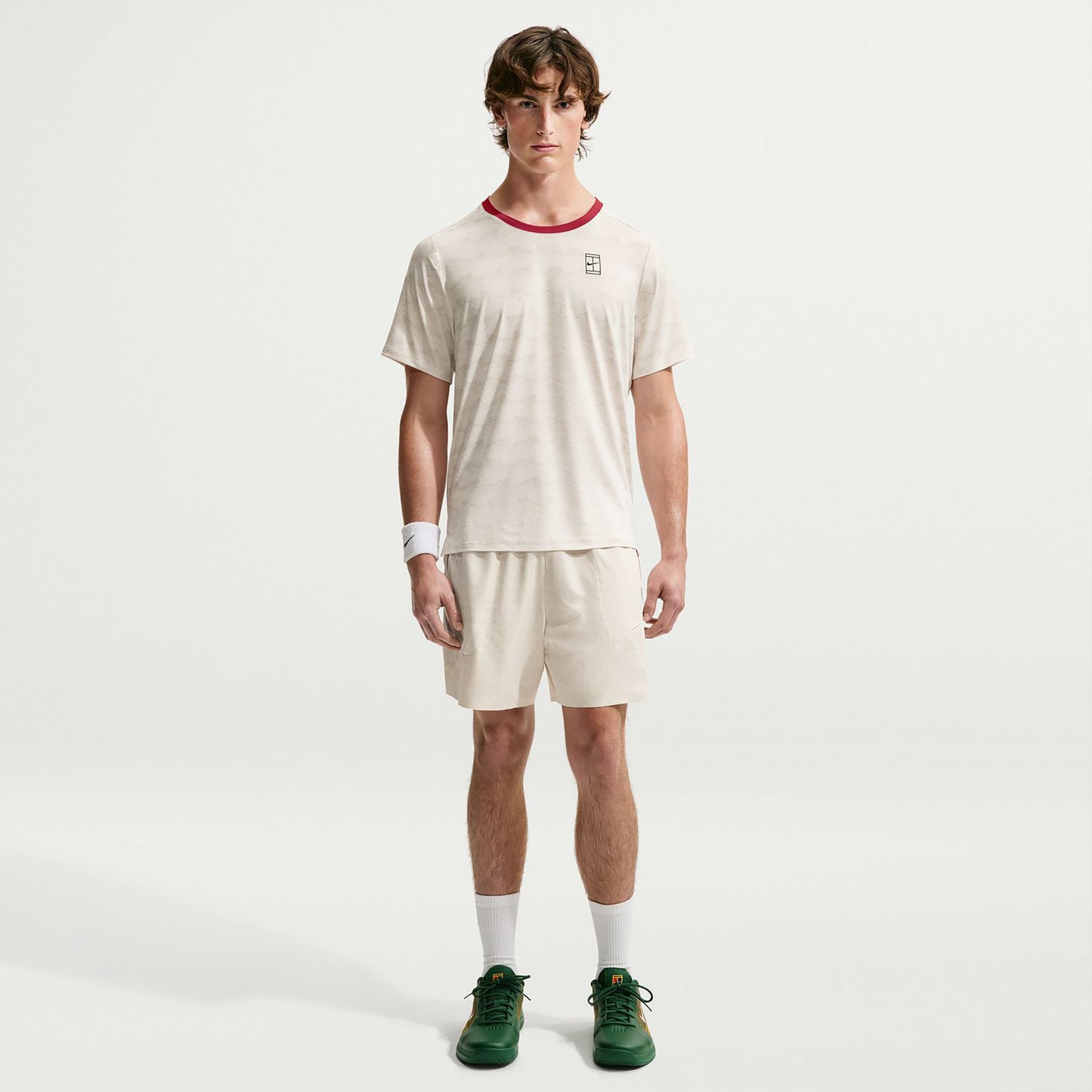 Nike Court Advantage T-Shirt Herren - creme, rot