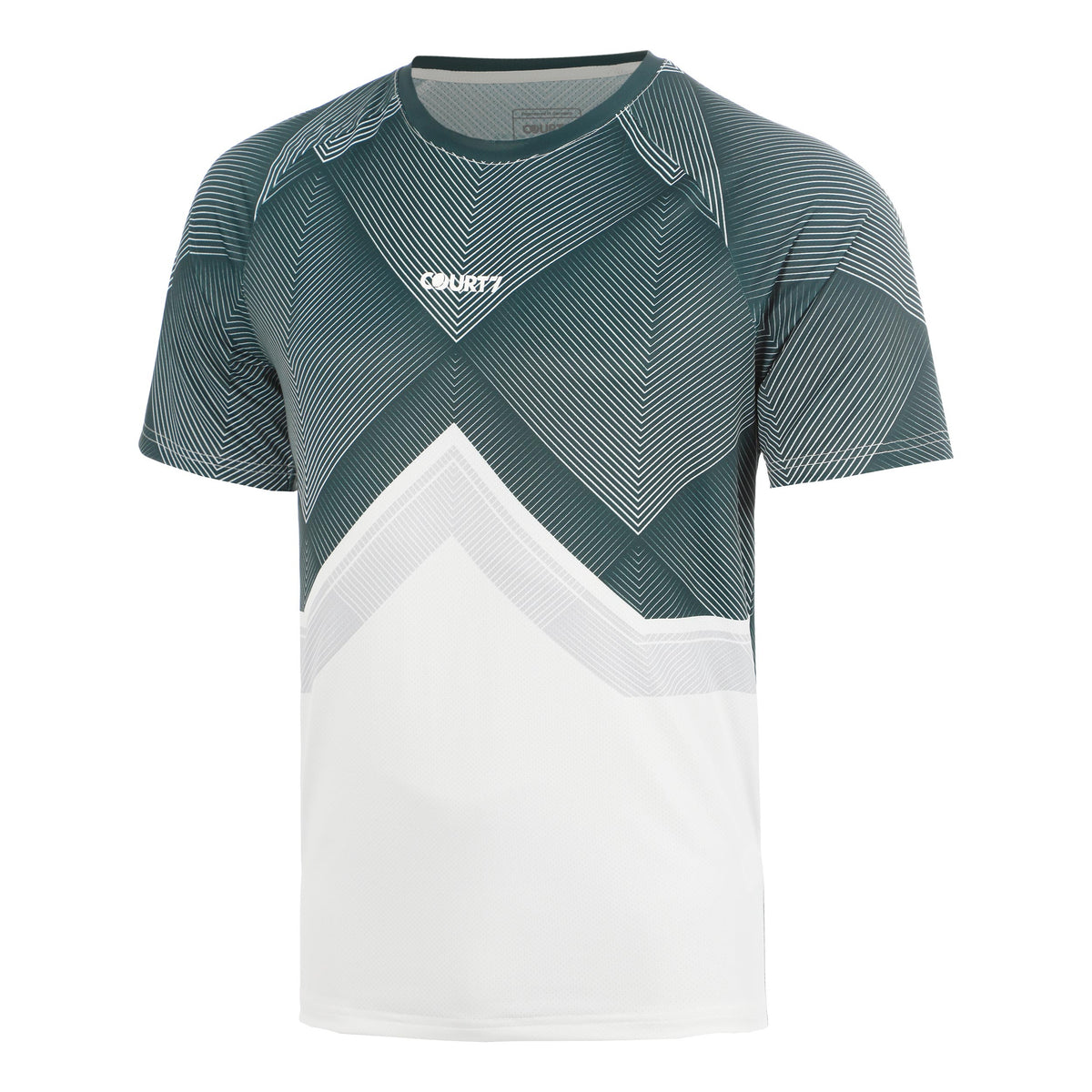 COURT7 Performance T-Shirt Herren - grün, weiß