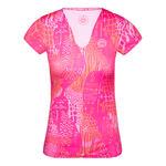 BIDI BADU Bekleidung BIDI BADU Bella 2.0 Tech V-Neck T-Shirt Damen-Grau,Pink
