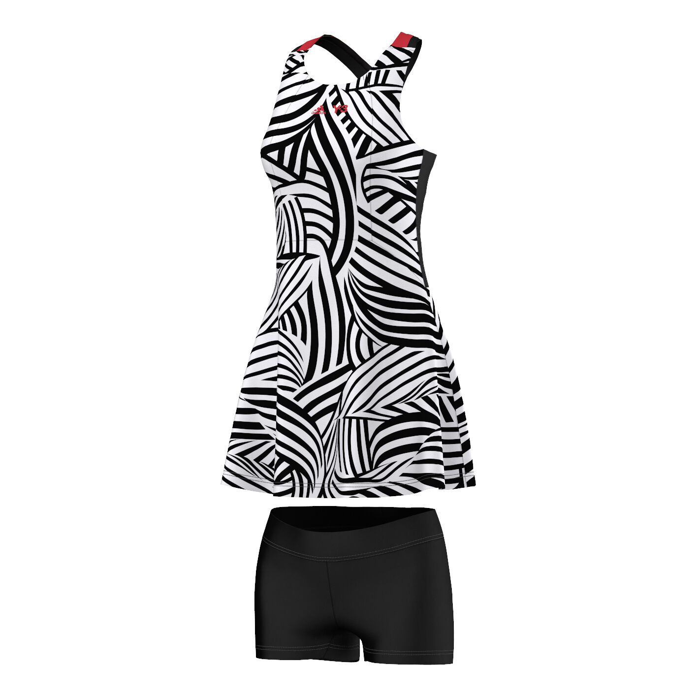 Ana Ivanovic Roland Garros Y 3 Kleid Damen WeiB Schwarz