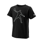 Wilson Bekleidung Wilson Bela Tech II T-Shirt Jungen-Schwarz,Wei&szlig;