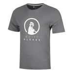 Quiet Please Bekleidung Quiet Please Trainings T-Shirt Herren - grau, wei&szlig;