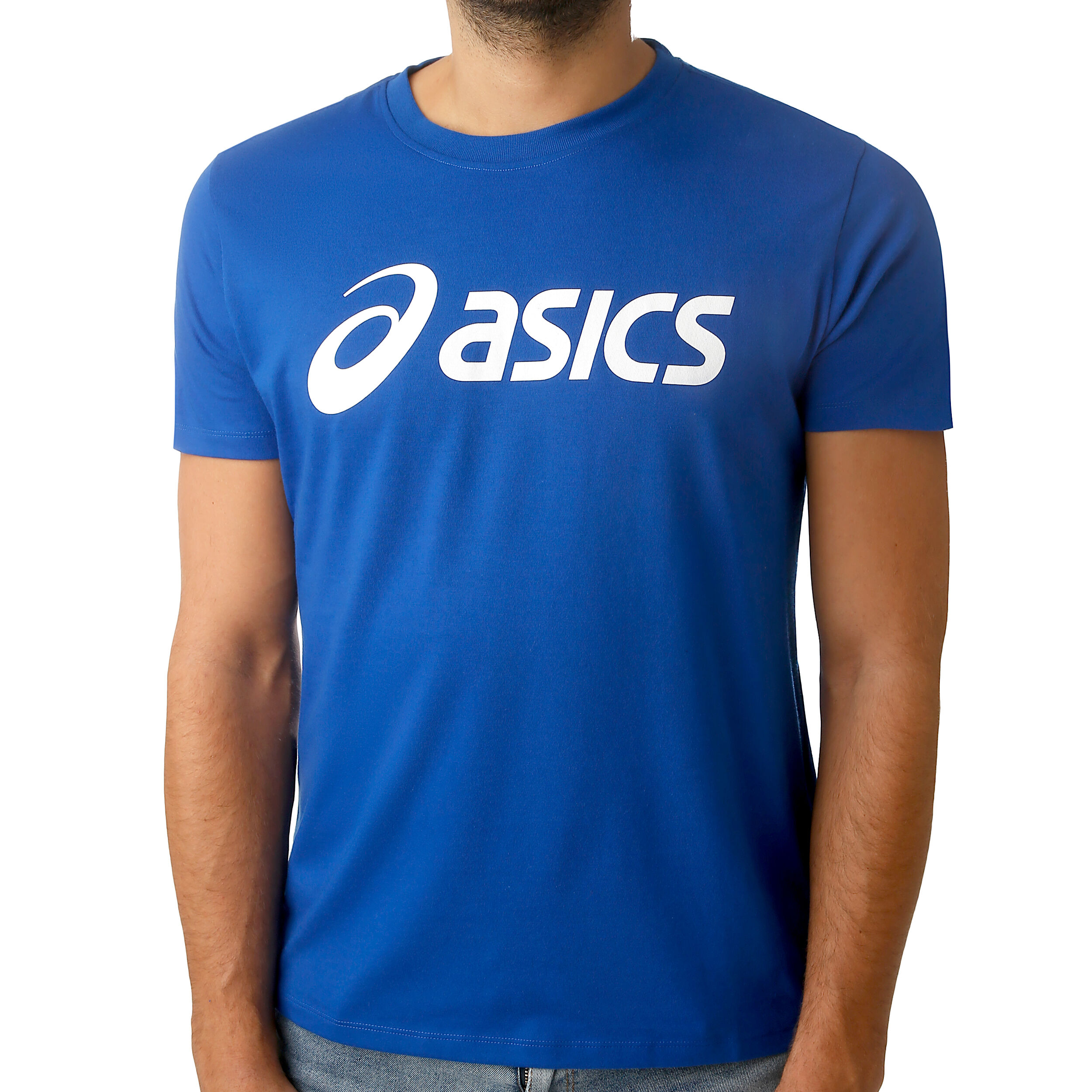ASICS Big Logo T Shirt Herren Blau WeiB online kaufen Padel Point DE
