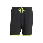 adidas Bekleidung adidas 7in Club 2In1 Shorts Herren-Schwarz,Neongrün