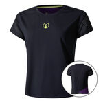 Quiet Please Bekleidung Quiet Please Perspectives Cross T-Shirt Damen-Dunkelblau