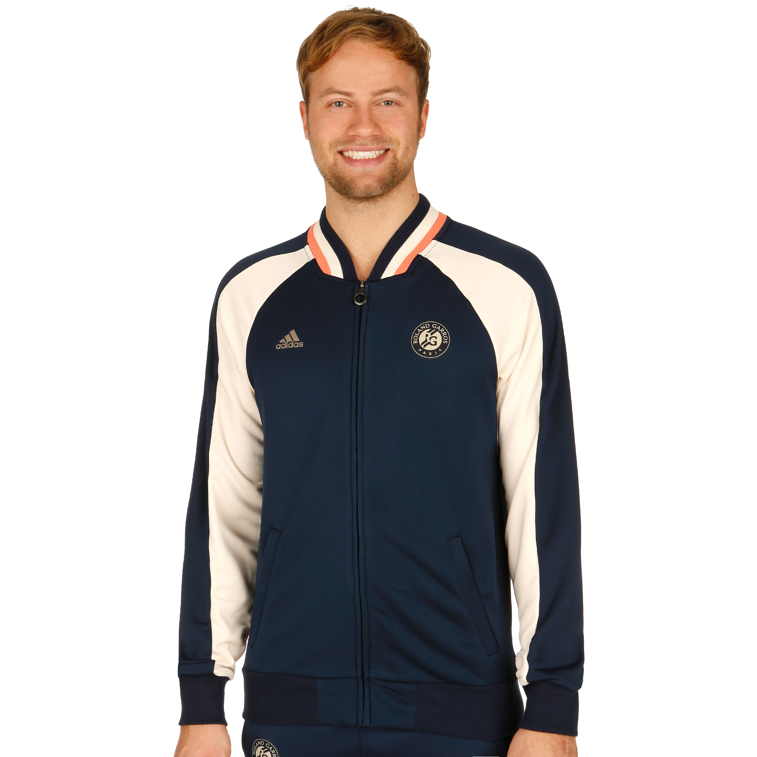 Roland Garros Trainingsjacke Herren Dunkelblau Beige