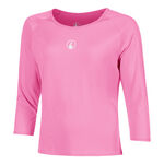 Quiet Please Tennisbekleidung Quiet Please Crush Mixed Longsleeve Damen-pink, wei&szlig;