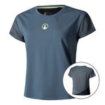 Quiet Please Bekleidung Quiet Please Perspectives Cross T-Shirt Damen-Blau