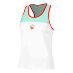 Quiet Please Bekleidung Quiet Please Wild Racerback Tank-Top Damen-Weiß,Türkis