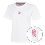 Quiet Please Bekleidung Quiet Please Create Wavy Boyfriend T-Shirt Damen-Weiß,Pink