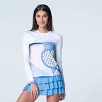 Lucky in Love Bekleidung Lucky in Love Linen Intuition Longsleeve Damen-Wei&szlig;,Mehrfarbig