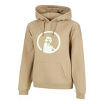 Quiet Please Bekleidung Quiet Please Wild Oversize Embroided Hoody Damen-Beige,Neongr&uuml;n